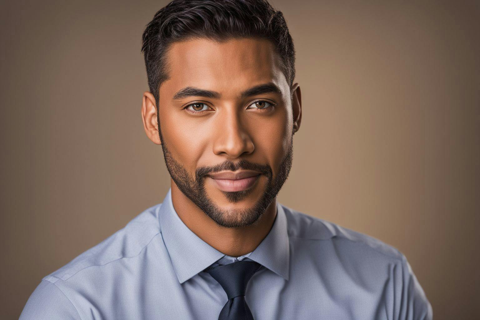 A professional headshot photo of a confident individual, sharply focused, on a solid color background, captured in a well-lit studio using a macro lens, creating a sense of professionalism and sophistication.